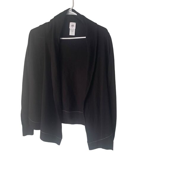 Cabi Women's Size Small Cotton Blend Black Open Front Career Cardigan Sweater - Picture 1 of 7